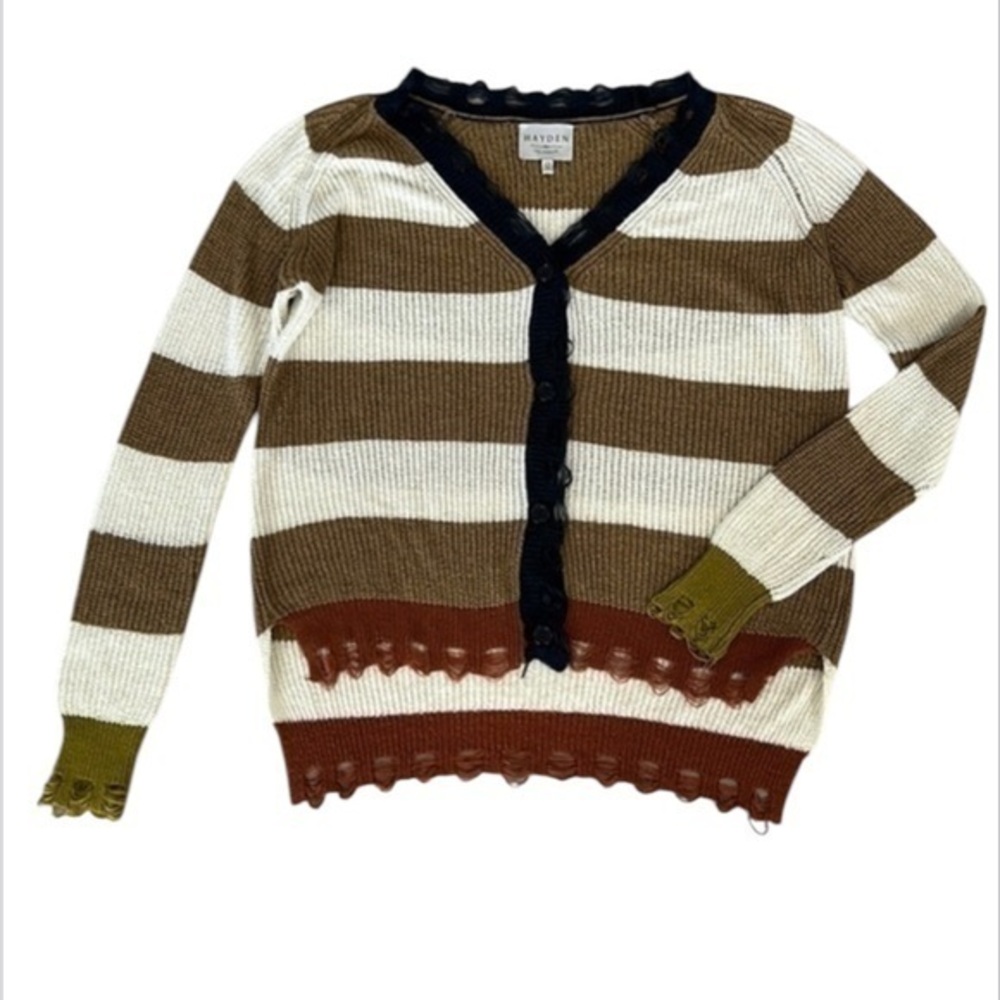 Hayden size s/m distressed cardigan sweater